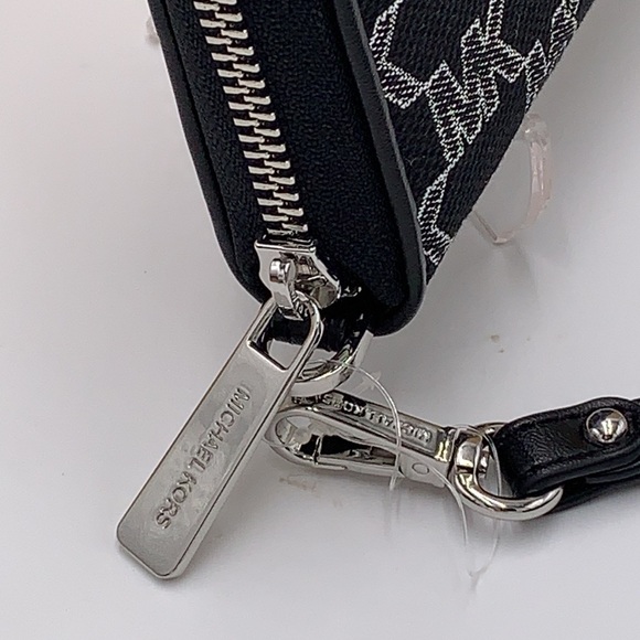 Michael Kors Jet Set Travel Large Phone Case Wristlet Wallet Black Glitter Multi - Picture 7 of 12